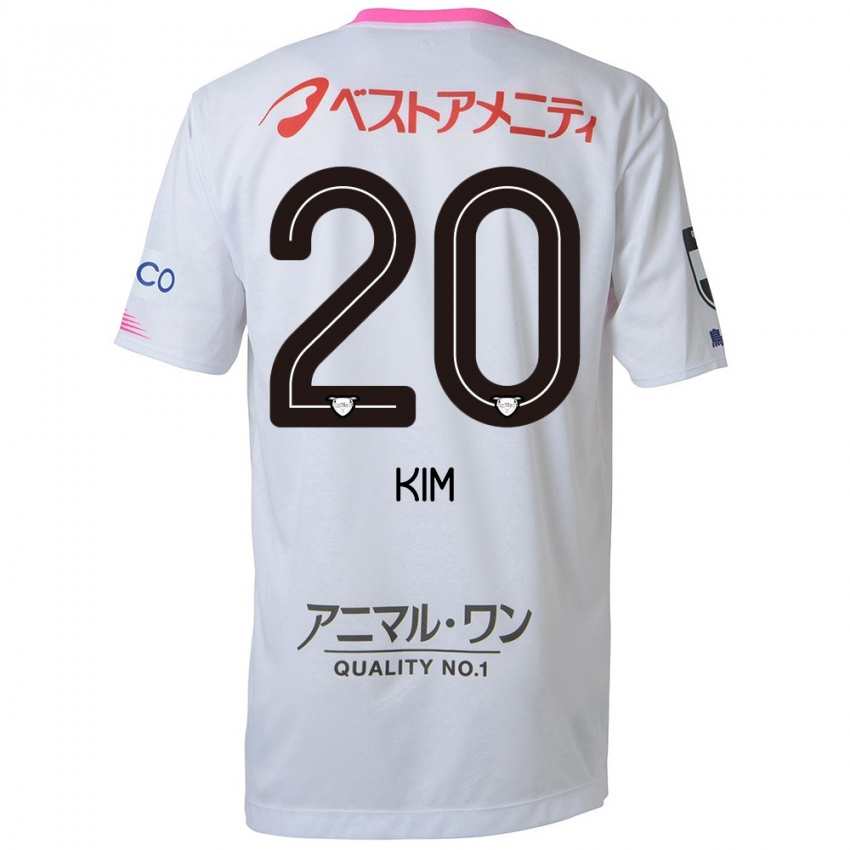 Niño Camiseta Tae-Hyeon Kim #20 Blanco Azul Rosa 2ª Equipación 2024/25 La Camisa Chile