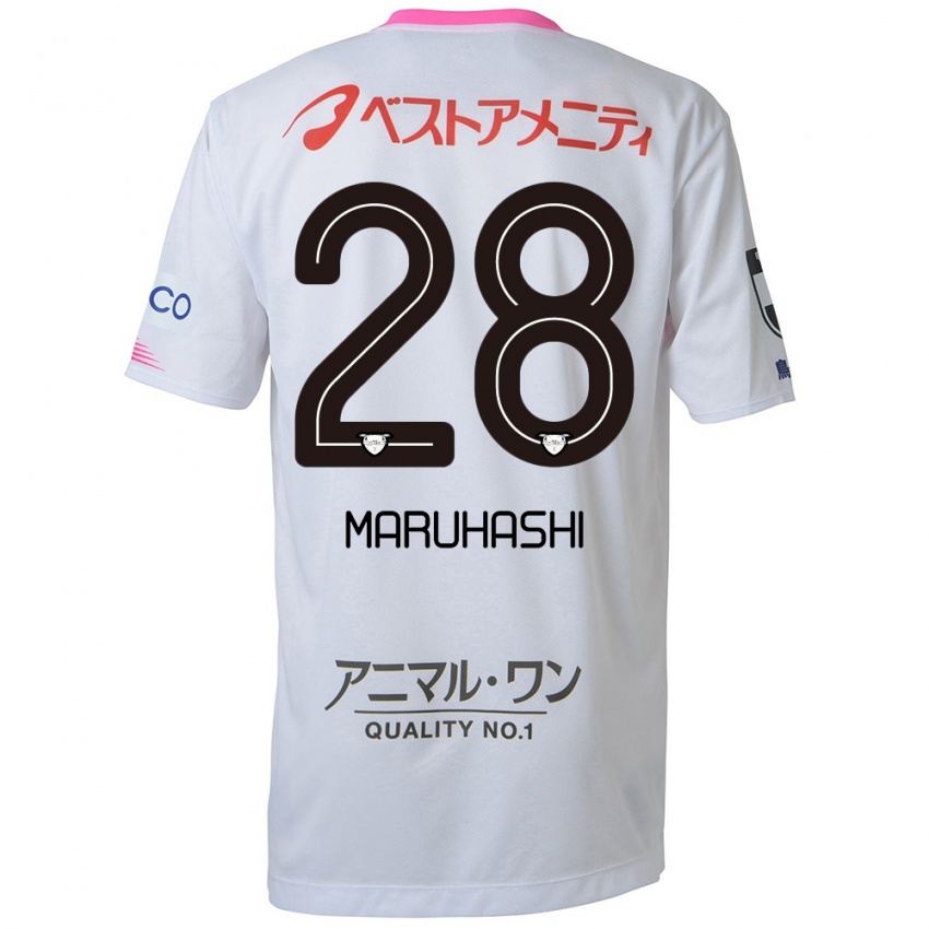 Niño Camiseta Yusuke Maruhashi #28 Blanco Azul Rosa 2ª Equipación 2024/25 La Camisa Chile