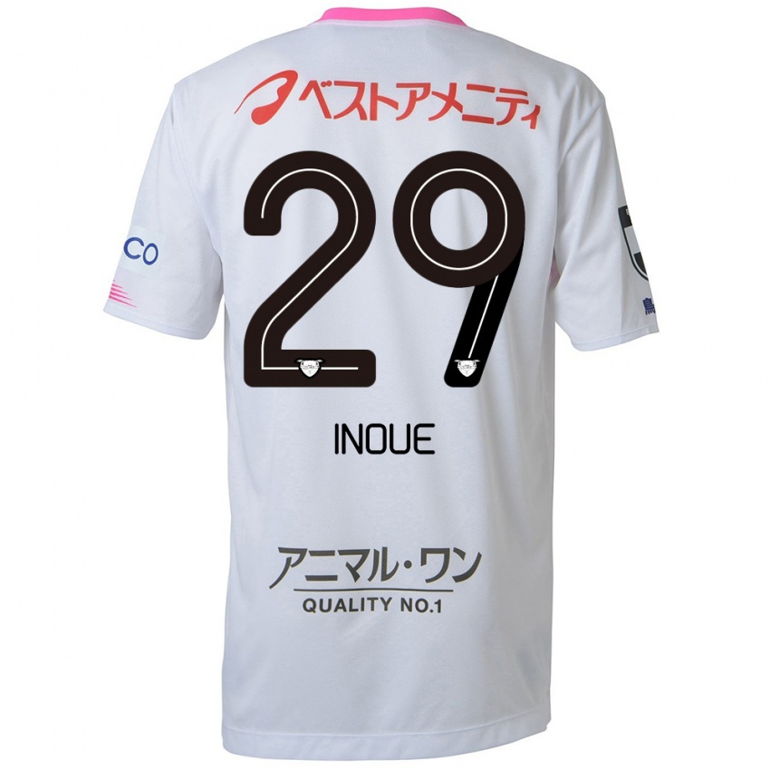 Niño Camiseta Taisei Inoue #29 Blanco Azul Rosa 2ª Equipación 2024/25 La Camisa Chile