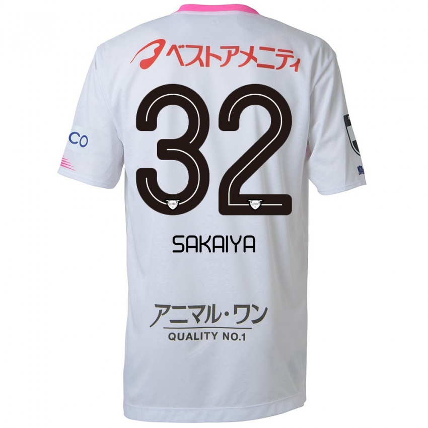 Niño Camiseta Keisuke Sakaiya #32 Blanco Azul Rosa 2ª Equipación 2024/25 La Camisa Chile