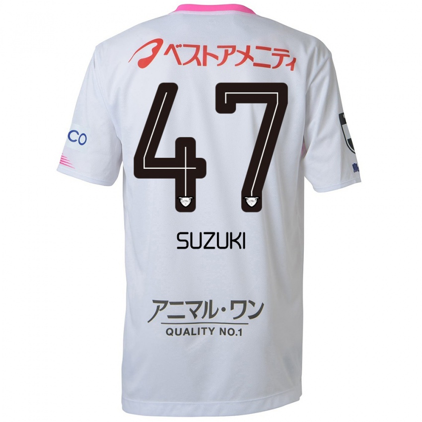 Niño Camiseta Daichi Suzuki #47 Blanco Azul Rosa 2ª Equipación 2024/25 La Camisa Chile