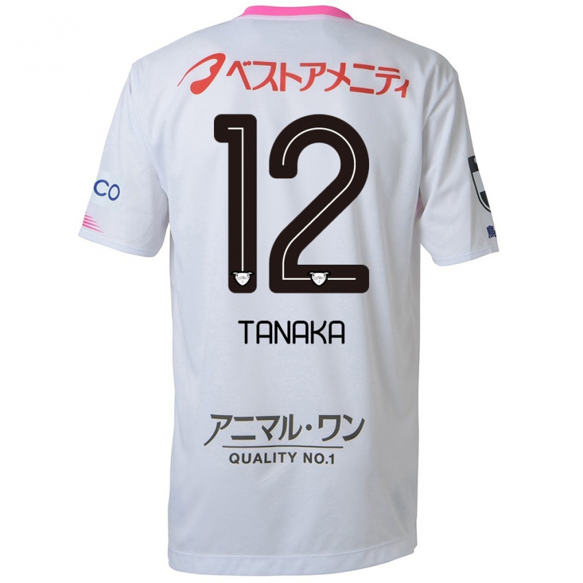 Niño Camiseta Kosei Tanaka #12 Blanco Azul Rosa 2ª Equipación 2024/25 La Camisa Chile