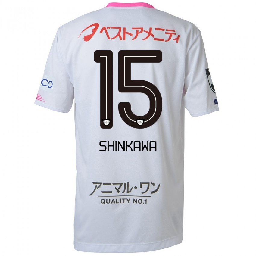 Niño Camiseta Shion Shinkawa #15 Blanco Azul Rosa 2ª Equipación 2024/25 La Camisa Chile