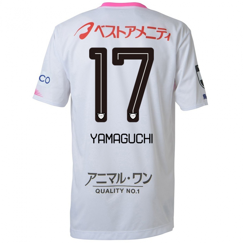 Niño Camiseta Hikaru Yamaguchi #17 Blanco Azul Rosa 2ª Equipación 2024/25 La Camisa Chile