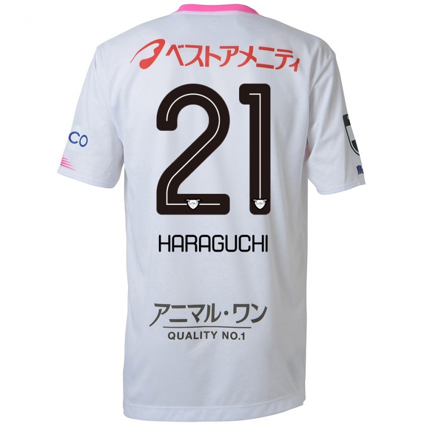 Niño Camiseta Konosuke Haraguchi #21 Blanco Azul Rosa 2ª Equipación 2024/25 La Camisa Chile