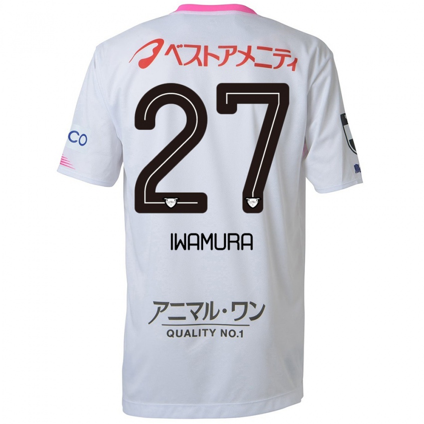 Niño Camiseta Junnosuke Iwamura #27 Blanco Azul Rosa 2ª Equipación 2024/25 La Camisa Chile