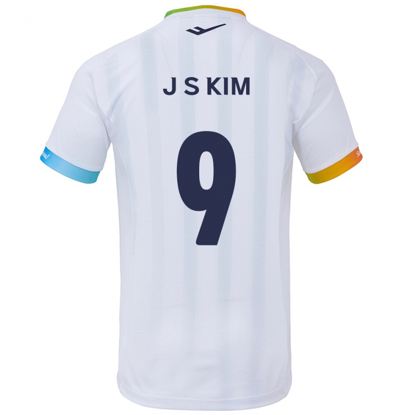 Niño Camiseta Shin-Jin Kim #9 Blanco Azul 2ª Equipación 2024/25 La Camisa Chile