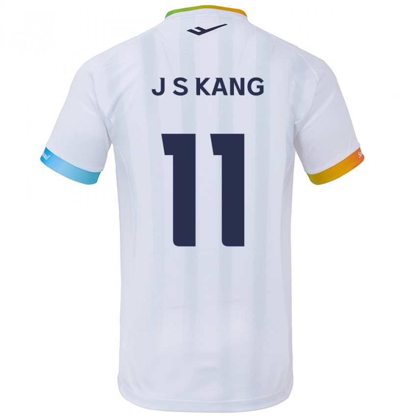 Niño Camiseta Seong-Jin Kang #11 Blanco Azul 2ª Equipación 2024/25 La Camisa Chile