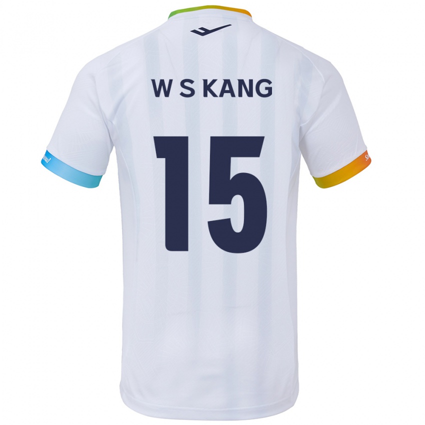 Niño Camiseta Sang-Woo Kang #15 Blanco Azul 2ª Equipación 2024/25 La Camisa Chile