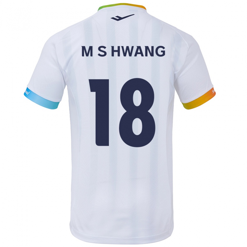 Niño Camiseta Seong-Min Hwang #18 Blanco Azul 2ª Equipación 2024/25 La Camisa Chile