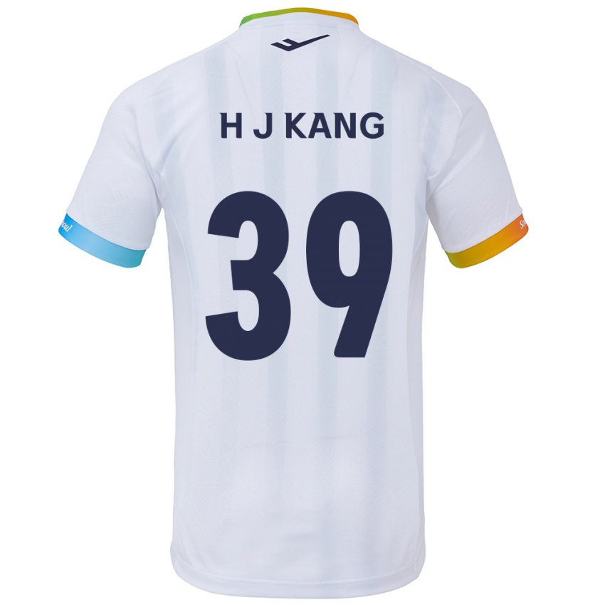 Niño Camiseta Ju-Hyeok Kang #39 Blanco Azul 2ª Equipación 2024/25 La Camisa Chile