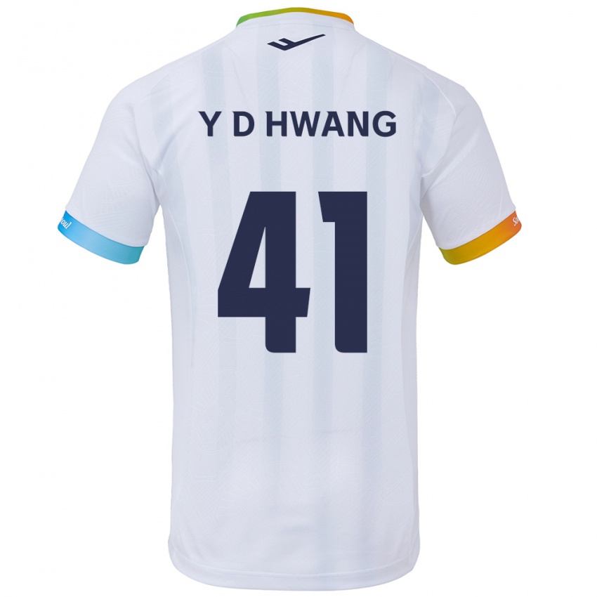 Niño Camiseta Do-Yoon Hwang #41 Blanco Azul 2ª Equipación 2024/25 La Camisa Chile