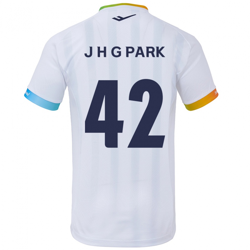 Niño Camiseta Jang Han-Gyeol Park #42 Blanco Azul 2ª Equipación 2024/25 La Camisa Chile