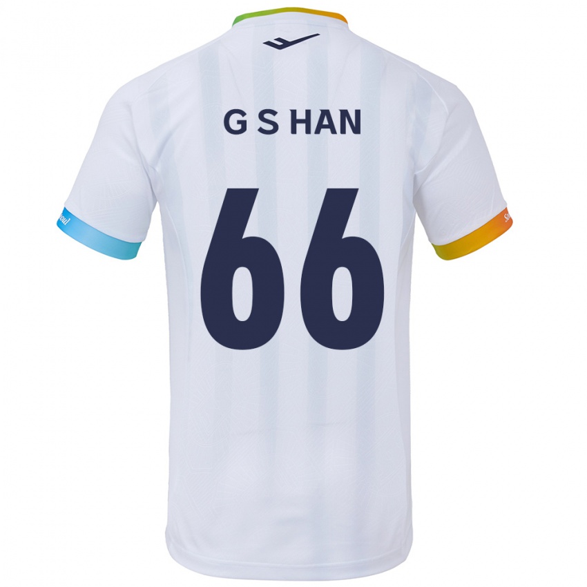 Niño Camiseta Seung-Gyu Han #66 Blanco Azul 2ª Equipación 2024/25 La Camisa Chile