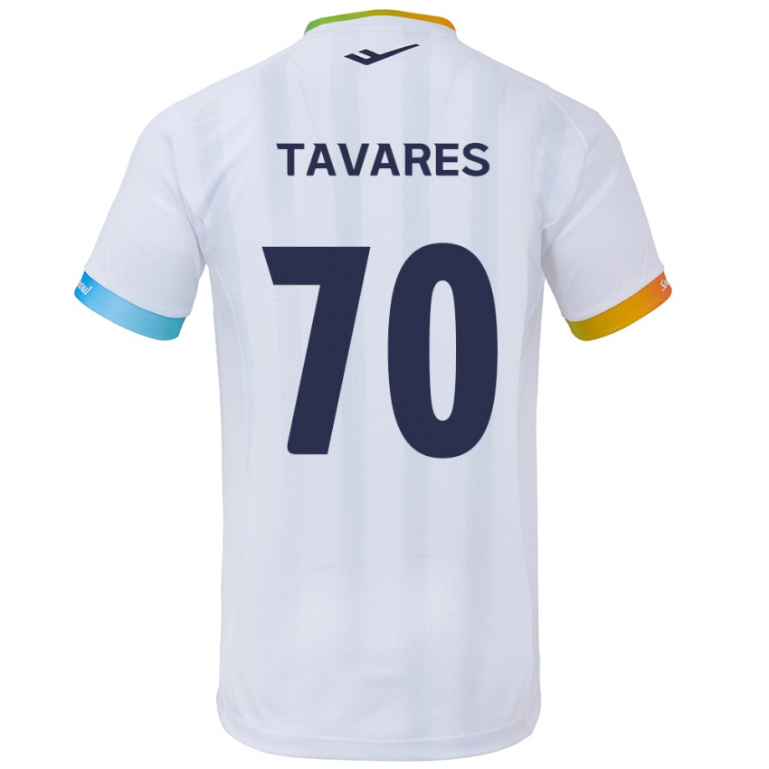 Niño Camiseta Ronaldo Tavares #70 Blanco Azul 2ª Equipación 2024/25 La Camisa Chile