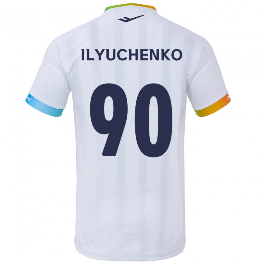 Niño Camiseta Stanislav Ilyuchenko #90 Blanco Azul 2ª Equipación 2024/25 La Camisa Chile