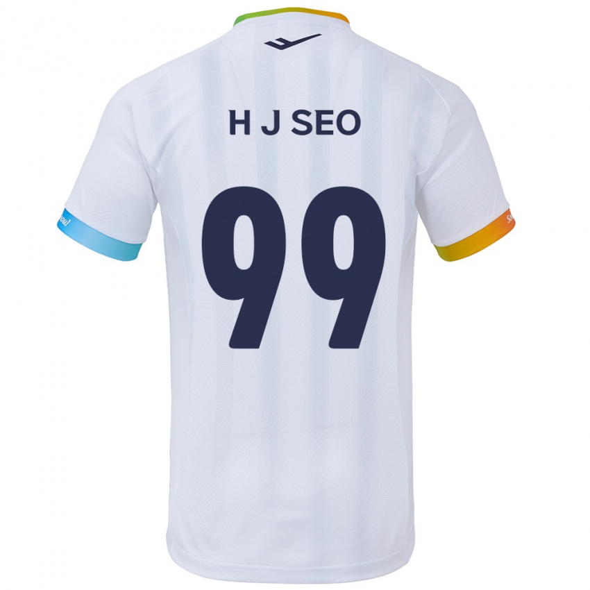 Niño Camiseta Ju-Hwan Seo #99 Blanco Azul 2ª Equipación 2024/25 La Camisa Chile