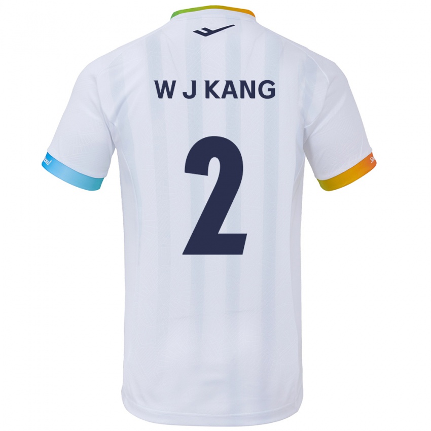 Niño Camiseta Jae-Won Kang #2 Blanco Azul 2ª Equipación 2024/25 La Camisa Chile