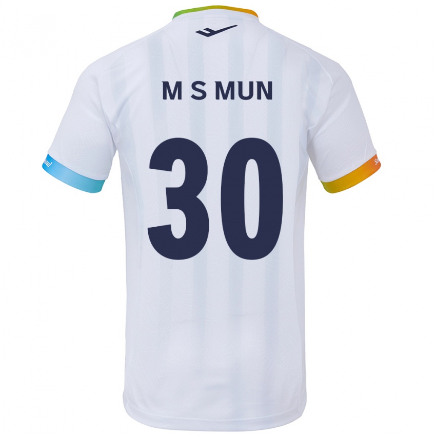 Niño Camiseta Seong-Min Mun #30 Blanco Azul 2ª Equipación 2024/25 La Camisa Chile