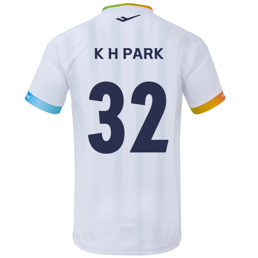 Niño Camiseta Han-Kyul Park #32 Blanco Azul 2ª Equipación 2024/25 La Camisa Chile