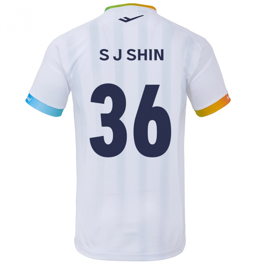 Niño Camiseta Ji-Seop Shin #36 Blanco Azul 2ª Equipación 2024/25 La Camisa Chile