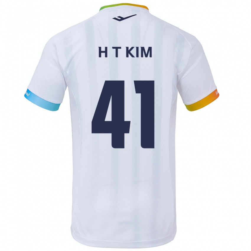 Niño Camiseta Tae-Ho Kim #41 Blanco Azul 2ª Equipación 2024/25 La Camisa Chile