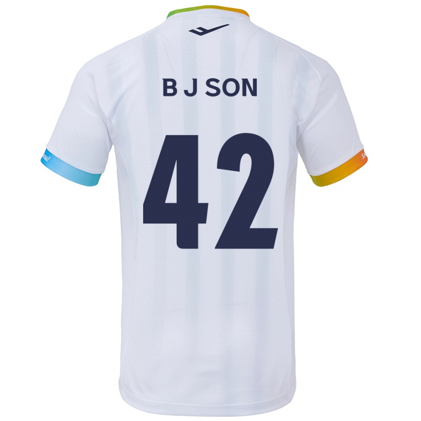 Niño Camiseta Jeong-Beom Son #42 Blanco Azul 2ª Equipación 2024/25 La Camisa Chile