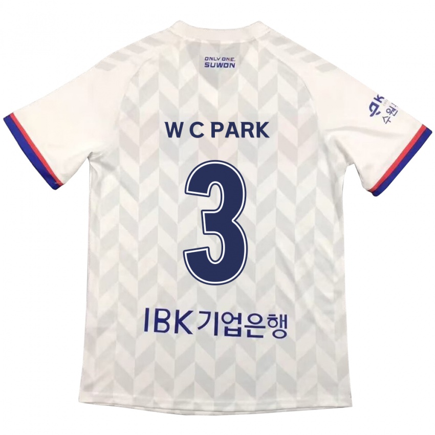 Niño Camiseta Cheol-Woo Park #3 Blanco Azul 2ª Equipación 2024/25 La Camisa Chile