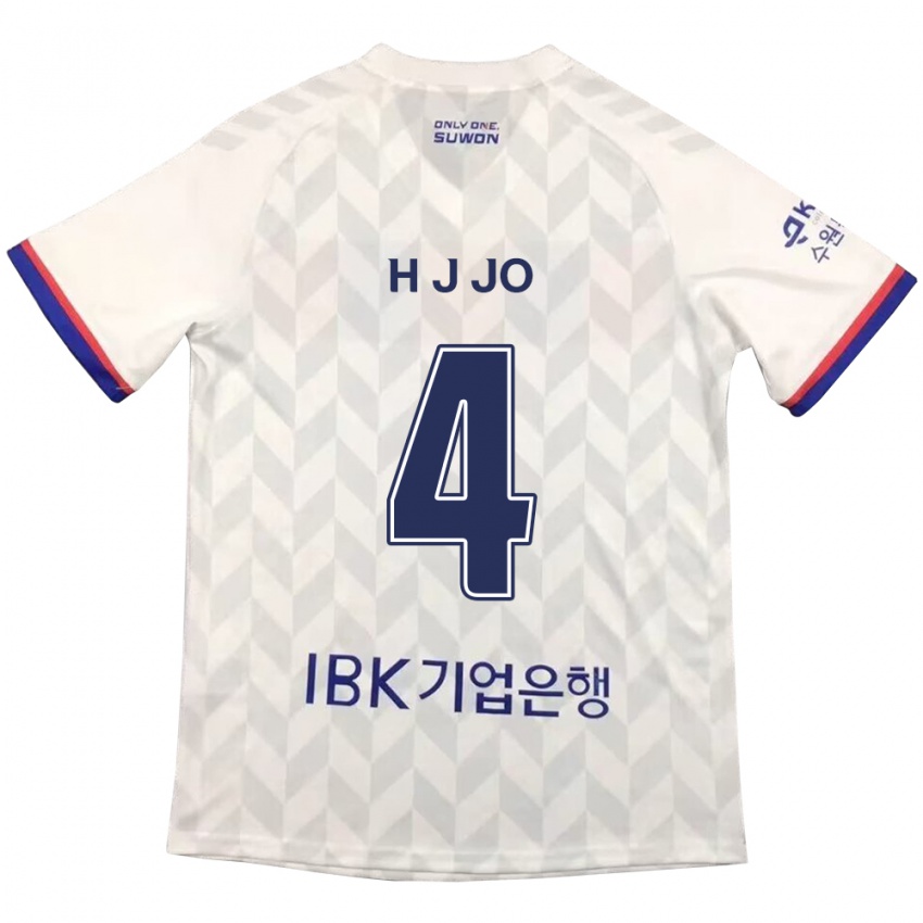 Niño Camiseta Jun-Hyun Jo #4 Blanco Azul 2ª Equipación 2024/25 La Camisa Chile