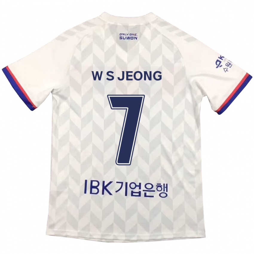 Niño Camiseta Seung-Won Jeong #7 Blanco Azul 2ª Equipación 2024/25 La Camisa Chile