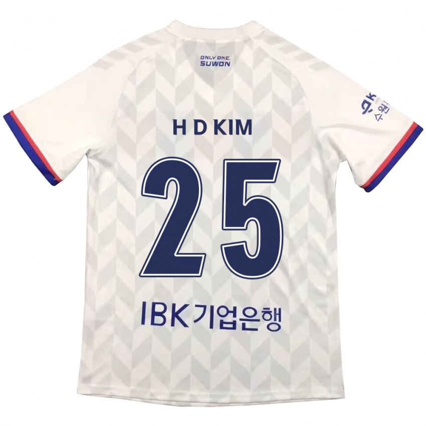 Niño Camiseta Dae-Hyun Kim #25 Blanco Azul 2ª Equipación 2024/25 La Camisa Chile