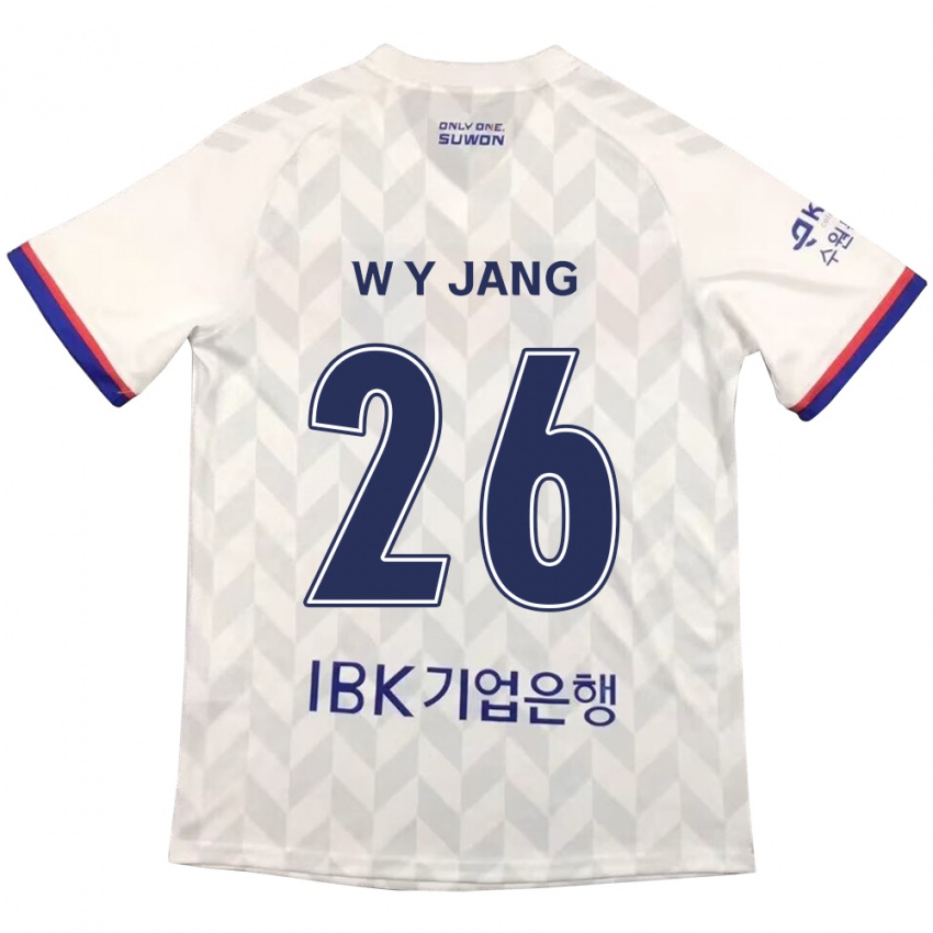 Niño Camiseta Young-Woo Jang #26 Blanco Azul 2ª Equipación 2024/25 La Camisa Chile