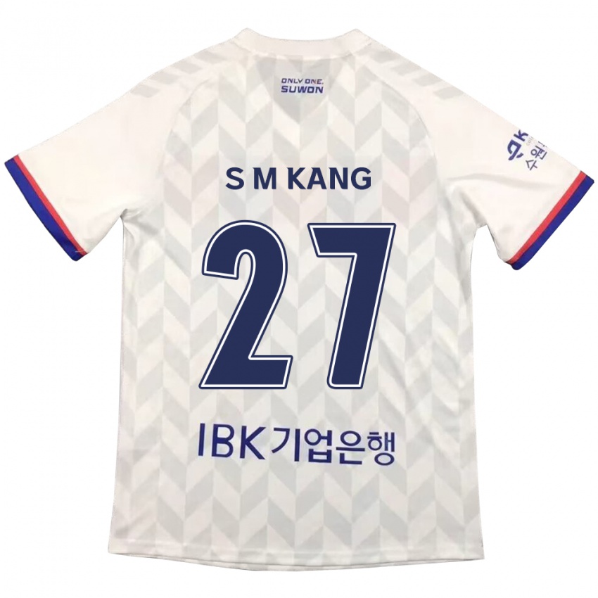 Niño Camiseta Min-Sung Kang #27 Blanco Azul 2ª Equipación 2024/25 La Camisa Chile