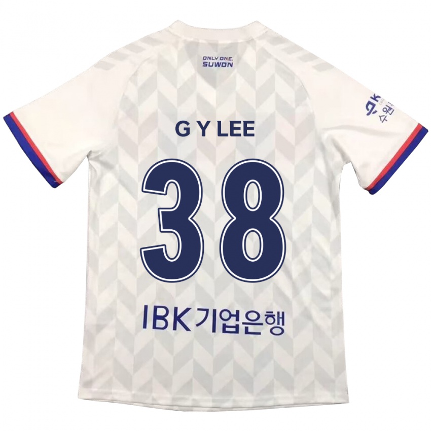 Niño Camiseta Yun-Gun Lee #38 Blanco Azul 2ª Equipación 2024/25 La Camisa Chile