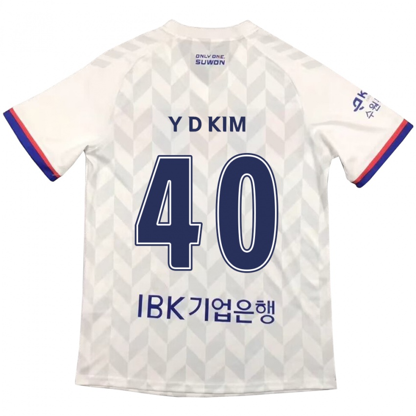 Niño Camiseta Do-Yoon Kim #40 Blanco Azul 2ª Equipación 2024/25 La Camisa Chile