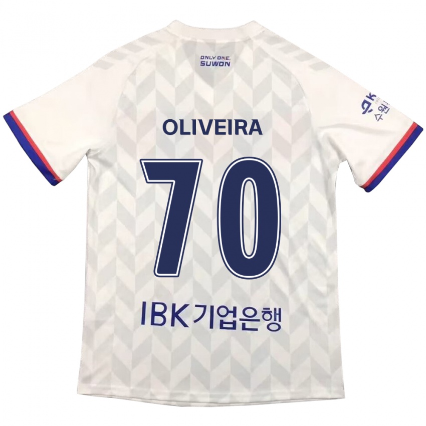 Niño Camiseta Anderson Oliveira #70 Blanco Azul 2ª Equipación 2024/25 La Camisa Chile