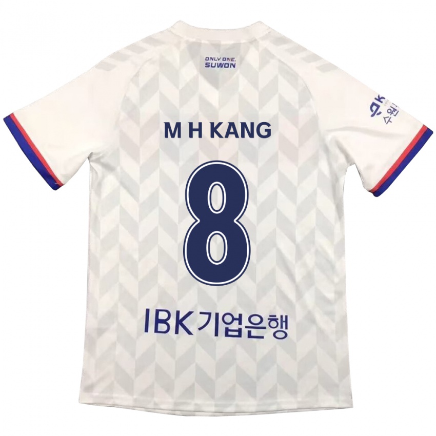 Niño Camiseta Ho-Min Kang #8 Blanco Azul 2ª Equipación 2024/25 La Camisa Chile