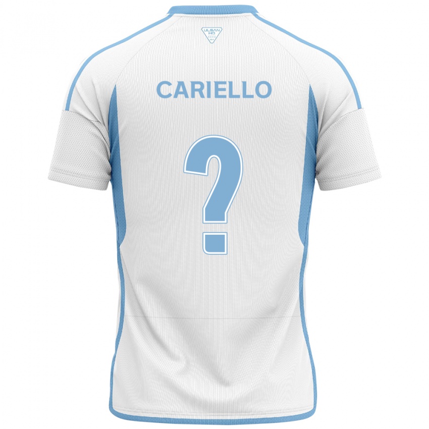 Niño Camiseta Yago Cariello #0 Blanco Azul 2ª Equipación 2024/25 La Camisa Chile