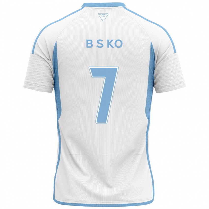 Niño Camiseta Seung-Beom Ko #7 Blanco Azul 2ª Equipación 2024/25 La Camisa Chile