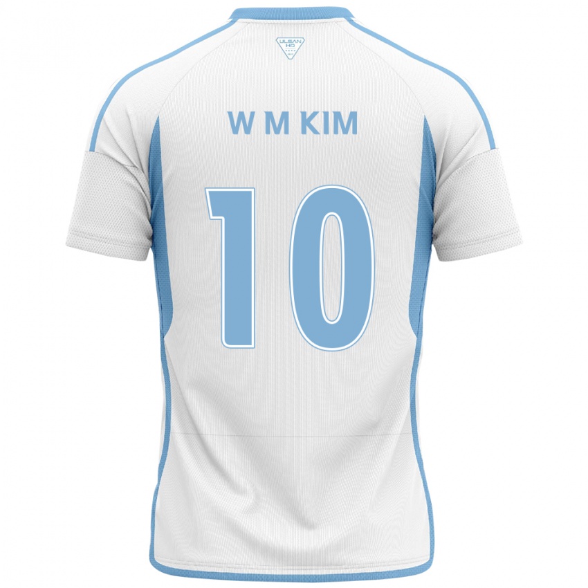 Niño Camiseta Min-Woo Kim #10 Blanco Azul 2ª Equipación 2024/25 La Camisa Chile