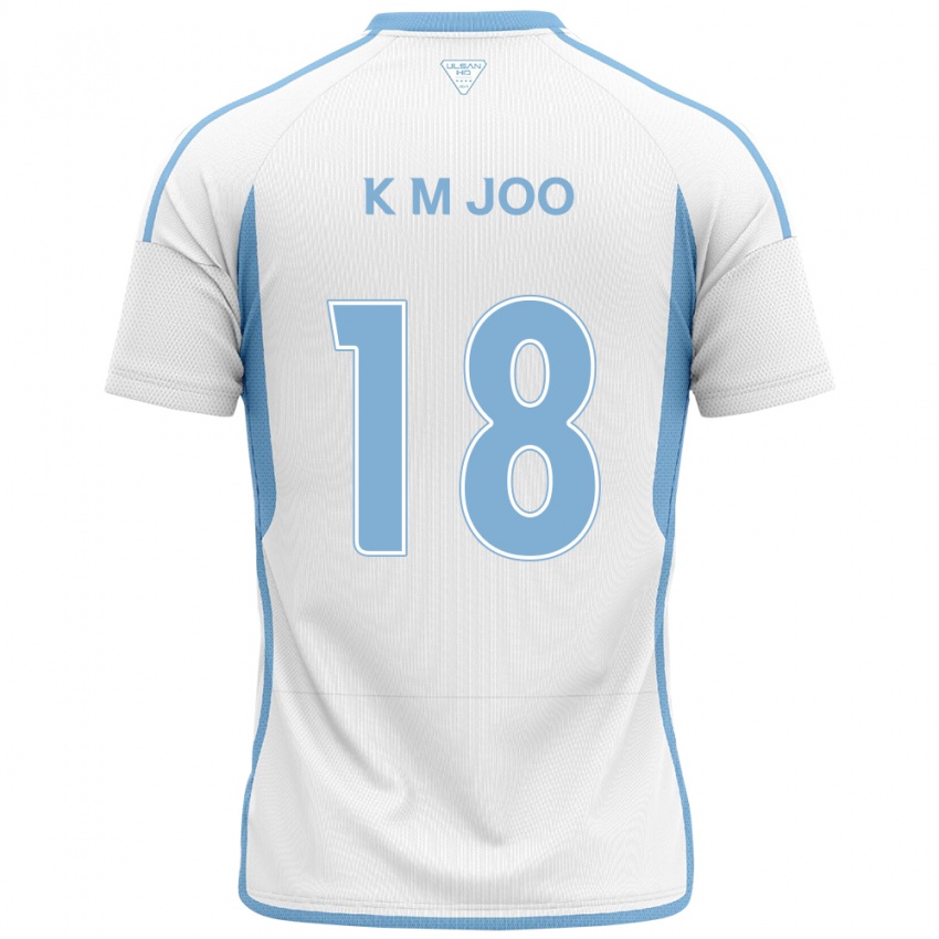 Niño Camiseta Min-Kyu Joo #18 Blanco Azul 2ª Equipación 2024/25 La Camisa Chile