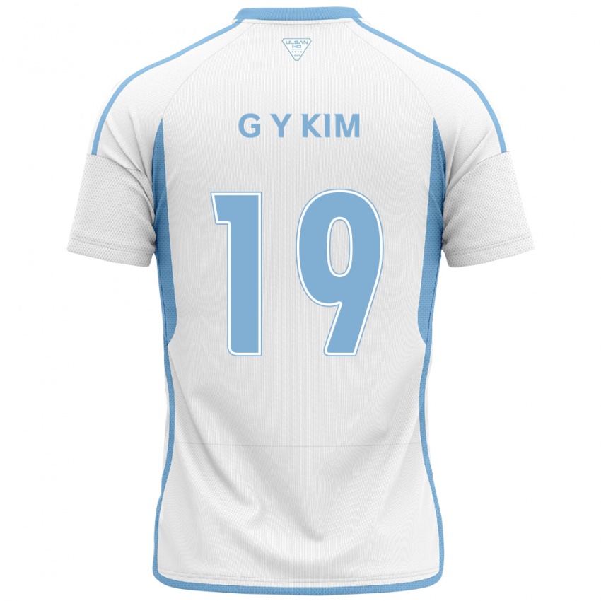 Niño Camiseta Young-Gwon Kim #19 Blanco Azul 2ª Equipación 2024/25 La Camisa Chile