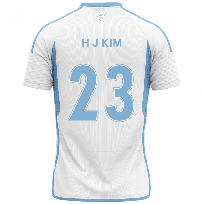 Niño Camiseta Ju-Hwan Kim #23 Blanco Azul 2ª Equipación 2024/25 La Camisa Chile