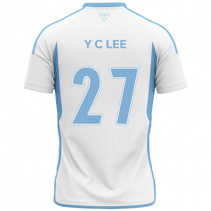 Niño Camiseta Chung-Yong Lee #27 Blanco Azul 2ª Equipación 2024/25 La Camisa Chile