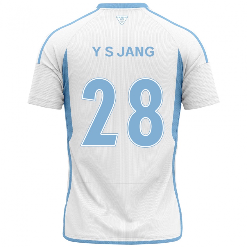 Niño Camiseta See-Young Jang #28 Blanco Azul 2ª Equipación 2024/25 La Camisa Chile