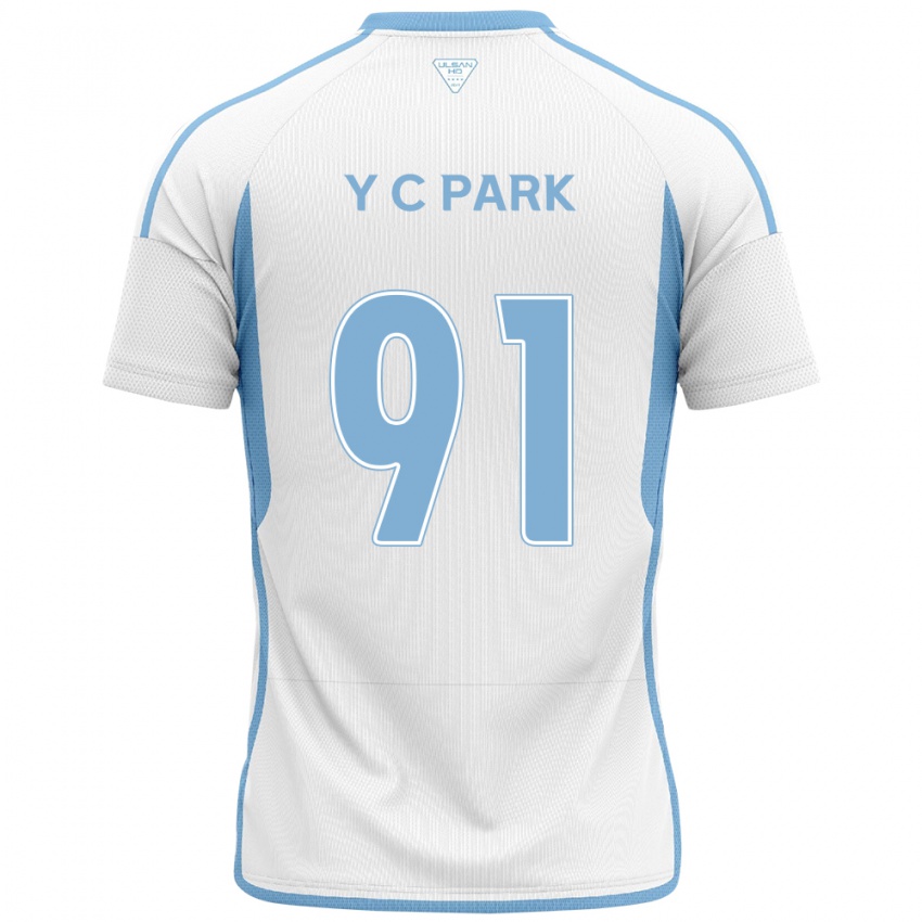 Niño Camiseta Chu-Young Park #91 Blanco Azul 2ª Equipación 2024/25 La Camisa Chile