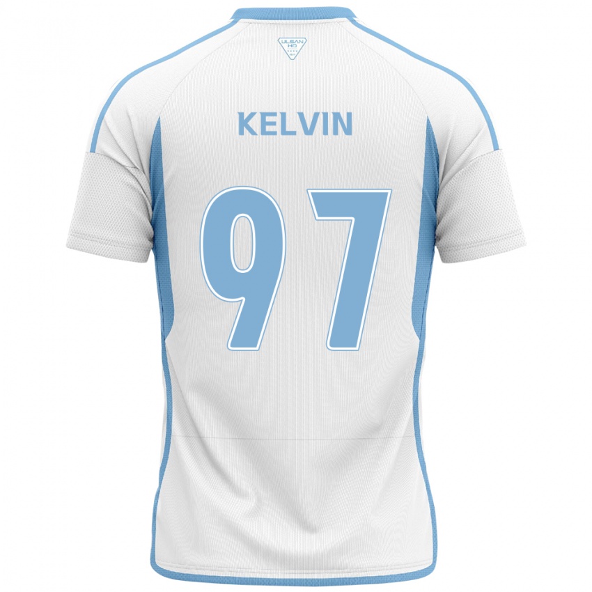 Niño Camiseta Kelvin #97 Blanco Azul 2ª Equipación 2024/25 La Camisa Chile