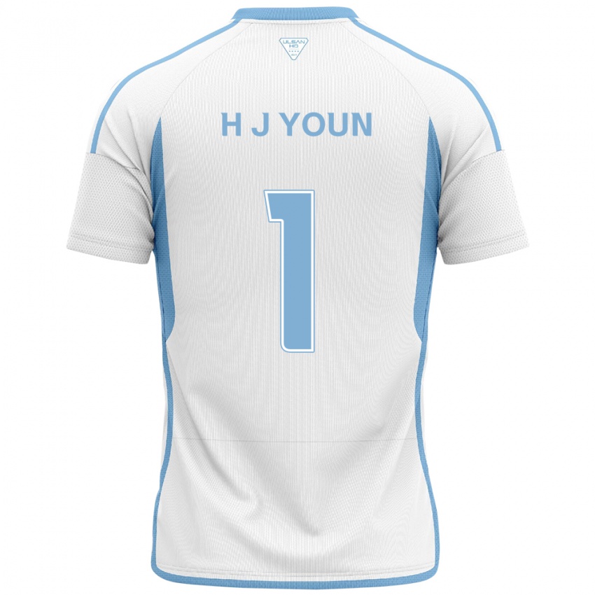 Niño Camiseta Je-Hun Youn #1 Blanco Azul 2ª Equipación 2024/25 La Camisa Chile