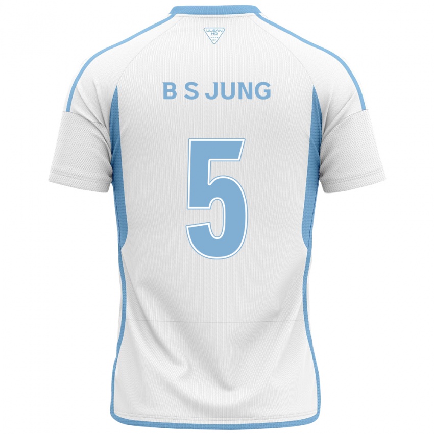 Niño Camiseta Seong-Bin Jung #5 Blanco Azul 2ª Equipación 2024/25 La Camisa Chile