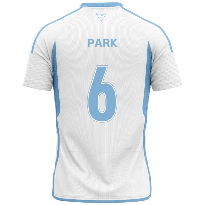 Niño Camiseta Jun Park #6 Blanco Azul 2ª Equipación 2024/25 La Camisa Chile